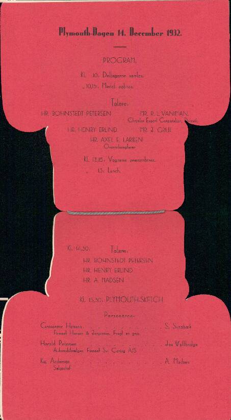 Plymouth-dagen 1932 - Invitation