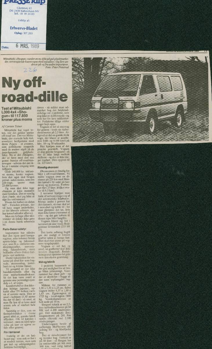 Mitsubishi Erhvervskøretøjer - avisudklip 