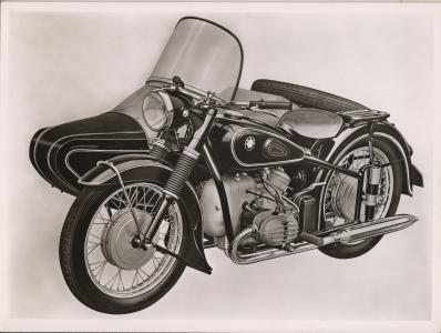 BMW R67/2 motorcykel med sidevogn